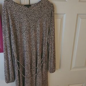 Banana Republic Animal Print Long Sleeve Dress